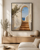 Sunlit Passage Floating Frame Canvas Wall Art - Portrait - 40W x 50H cm - Natural Birch