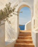 Sunlit Passage Floating Frame Canvas Wall Art - Portrait - 60W x 120H cm - White