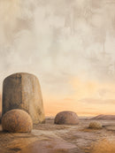 Stone and Sky Floating Frame Canvas Wall Art - Portrait - 40W x 50H cm - Natural Birch