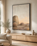 Stone and Sky Floating Frame Canvas Wall Art - Portrait - 60W x 120H cm - Black