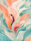 Tidal Bloom Floating Frame Canvas Wall Art - Portrait - 40W x 50H cm - Black