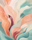 Tidal Bloom Floating Frame Canvas Wall Art - Portrait - 40W x 50H cm - Natural Birch