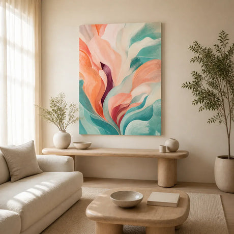 Tidal Bloom Stretched Canvas Wall Art - Portrait - 60W x 80H cm