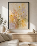 Wildflower Veil Floating Frame Canvas Wall Art - Portrait - 60W x 80H cm - White