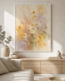 Wildflower Veil Floating Frame Canvas Wall Art - Portrait - 60W x 80H cm - White