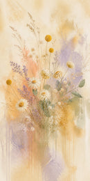 Wildflower Veil Floating Frame Canvas Wall Art - Portrait - 60W x 80H cm - White