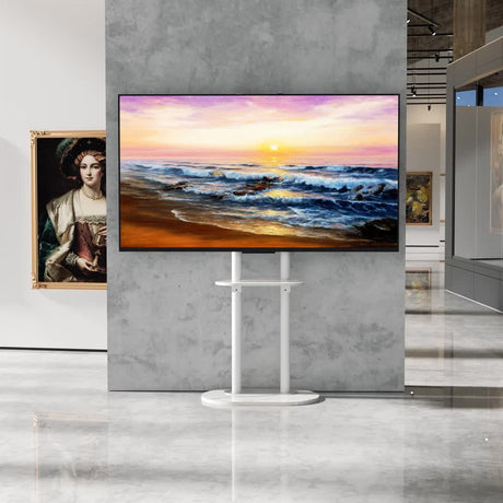 Minimalist Marble Textured Floor Tv Stand 32