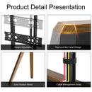 40-86 Inch Large Modern TV Floor Stand Mount - Height Adjustable LED LCD OLED Display Bracket with Trapezoidal Frame