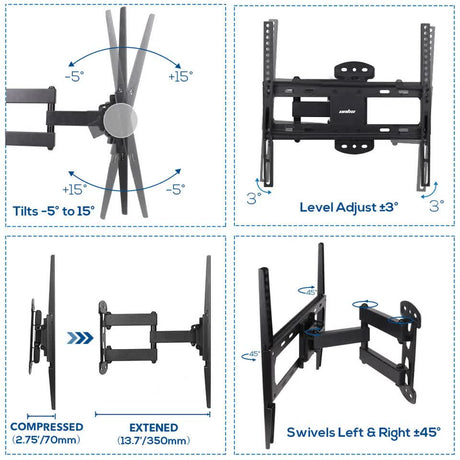 Wall Mount Bracket for 27 - 55 Inch SONY PANASONIC HISENSE KOGAN TCL LCD LED TV