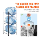 3 Tier 5 Gallon Water Bottle Holder Heavy Duty Single Row Water Jug Rack for 3 Bottles Kitchen Office Living Room Black