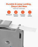 Label Maker Tape, 0.47 in / 12 mm Black on White Label Cartridge Compatible for Various Types of Brother Labelers