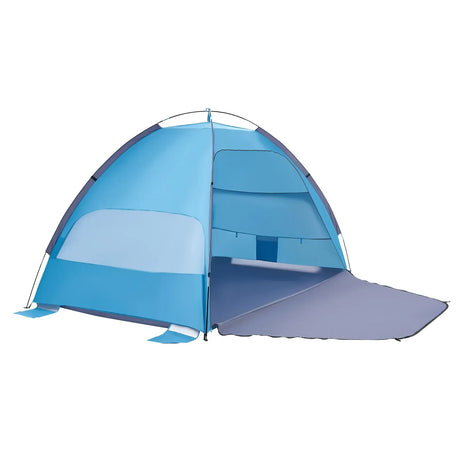 Beach Tent Sun Shelter for 4 Person, UPF 50+ Protection, Portable Sun Shade Canopy with Carrying Bag & Sand Pockets