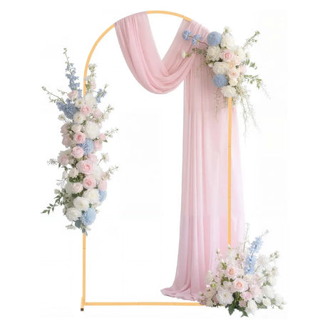 Arch Backdrop Stand, 2 x 1 m, Stable Structure, Easy Assembly, 1 Set Gold Metal Arch Backdrop Stand for Wedding