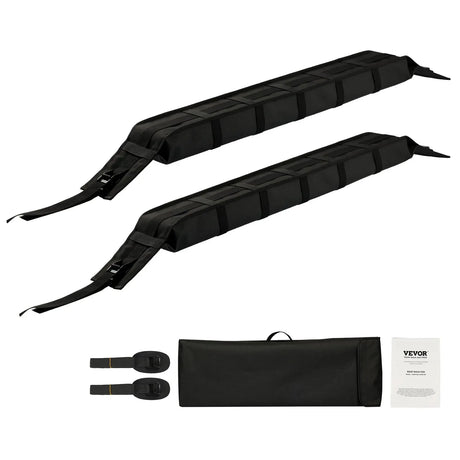 Soft Roof Rack Pads, 33-Inch Universal Car Roof Rack Pad, 176LBS Load Capacity Luggage Kayak Carrier with 2 Tie-Down Straps and Portable Storage Bag for SUP Canoe Snowboard Paddle Board