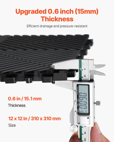 Interlocking Drainage Mat, 31 x 31 cm Modular Interlocking Cushion, 24 Pcs Splicing Drainage Mats, for Garage, Garden
