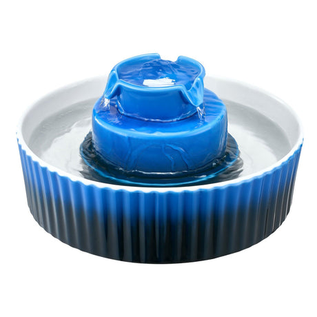 Ceramic Cat Water Fountain, 2.1 L Cupcake Pet Fountain, 360x Drinking Area and Multi-Layer Filtration System