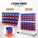 24 Pack Plastic Storage Bins 137 x 105 x 78 mm Hanging Stackable Organizer Containers Blue/Red Heavy Duty PP Bins for Kitchen Closet Office Pantry