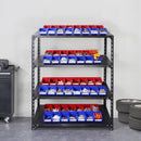 24 Pack Plastic Storage Bins 137 x 105 x 78 mm Hanging Stackable Organizer Containers Blue/Red Heavy Duty PP Bins for Kitchen Closet Office Pantry
