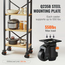 Leveling Casters, Set of 4, 1000 kg Total Load Capacity, 63.5 mm, 360 Degree Swivel Caster Wheels, Machine