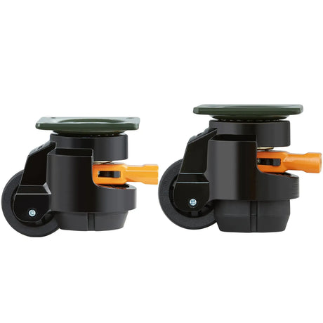 Leveling Casters, Set of 4, 500 kg Total Load Capacity, 50.8 mm, 360 Degree Swivel Caster Wheels, Machine