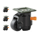Leveling Casters, Set of 4, 500 kg Total Load Capacity, 50.8 mm, 360 Degree Swivel Caster Wheels, Machine