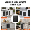 BBQ Access Door 415 x 570 mm - Flush Mount Outdoor Kitchen Cabinet Door Matte Black Reversible for BBQ Island