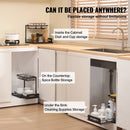 2-Tier Pull Out Cabinet Organizer, 10.7"W x 14.2"D, Under Sink Slide Out Drawer Storage, Wire Basket Sliding Shelf, Space-Saving Kitchen Cabinet Organizer
