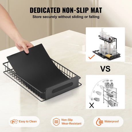2-Tier Pull Out Cabinet Organizer, 10.7