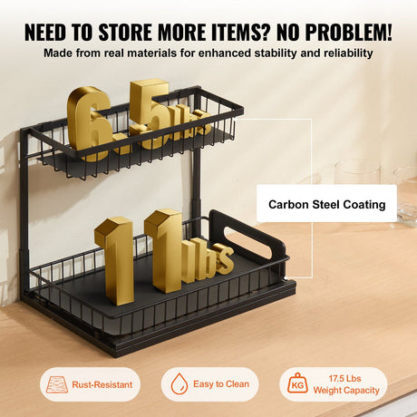 2-Tier Pull Out Cabinet Organizer, 10.7