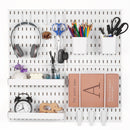 280 x 280 mm Plastic Pegboard Set, 4-Panel Combination Wall Organizer Kit with Accessories, Storage Solution for Garage, Kitchen, Craft Room, Office & Bathroom, White