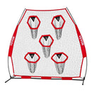 2133.6 x 2133.6mm Football Trainer Throwing Net, Training Throwing Target Practice Net with 5 Target Pockets