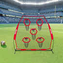 2133.6 x 2133.6mm Football Trainer Throwing Net, Training Throwing Target Practice Net with 5 Target Pockets