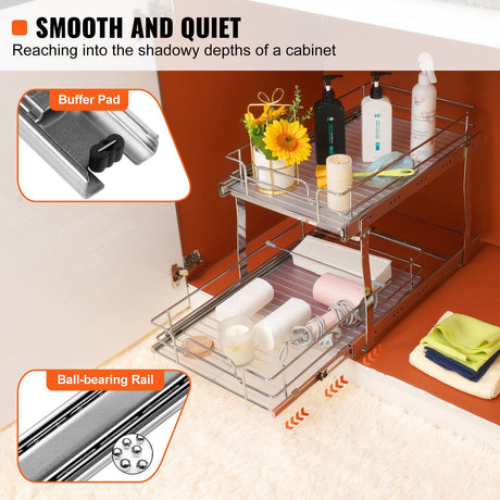 2 Tier Pull Out Cabinet Organizer 14