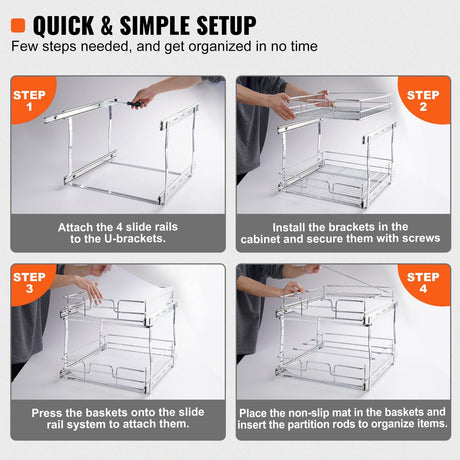 2 Tier Pull Out Cabinet Organizer 14