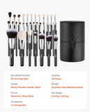 34-Piece Makeup Brush Set, Ergonomic Wood Handle, Travel-Friendly Case Included
