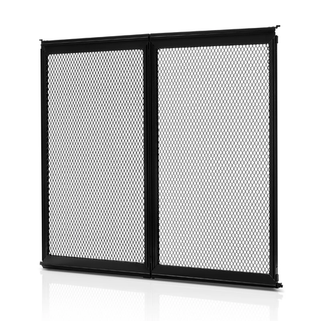 RV Screen Door Protector, 571.5 x 508 mm Door Grille, Easy to Install and Disassemble, Reinforced Breathable Protective Mesh, Aluminum Alloy Camper RV Entry Protector for Pet Protection, Black