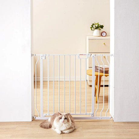 Baby Gate, 749-990 mm Extra Wide, 762 mm High, Dog Gate for Stairs Doorways and House, White