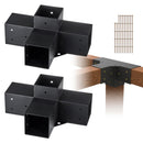 2 Pack 4 Way Pergola Bracket Kit for 4x4 Posts Heavy Duty Corner Brackets DIY Wood Post Base for Gazebo Patio Pergola Log Cabin Outdoor