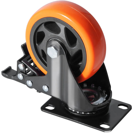 Caster Wheels, 101.6 mm Swivel Plate Casters, Set of 4, Heavy Duty 159 kg Load Capacity Per Caster