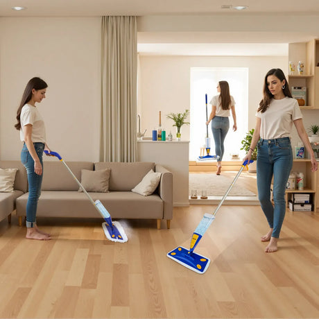 Spray Mop, with 3 Washable Pads for Dry and Wet Floor Cleaning & an 800ml Refillable Water Tank