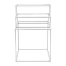 8 Bar Freestanding PVC Towel Rack Outdoor Pool Towel Holder Stand for Hot Tub Bathroom Spa White