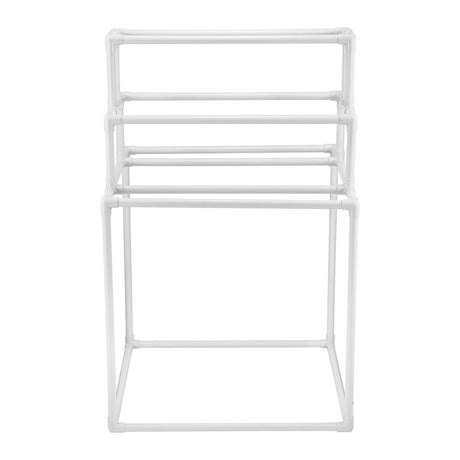 8 Bar Freestanding PVC Towel Rack Outdoor Pool Towel Holder Stand for Hot Tub Bathroom Spa White