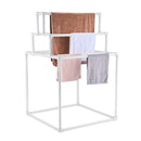 8 Bar Freestanding PVC Towel Rack Outdoor Pool Towel Holder Stand for Hot Tub Bathroom Spa White