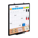 24x 18 Monthly Calendar Whiteboard & Cork Board Combo with Aluminum Frame 2-in-1 Magnetic Dry Erase Bulletin Board for