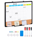 24x 18 Monthly Calendar Whiteboard & Cork Board Combo with Aluminum Frame 2-in-1 Magnetic Dry Erase Bulletin Board for