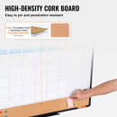 36x 24 Monthly Calendar Whiteboard & Cork Board Combo with Aluminum Frame 2-in-1 Magnetic Dry Erase Bulletin Board for Wall Mount Ideal for School, Home, Office