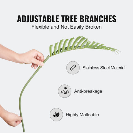 1219 mm Tall Artificial Palm Tree, Anti-Tip PE Faux Plant, Low-Maintenance Lifelike Greenery for Home, Office & Warehouse Decor, Indoor & Outdoor