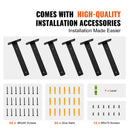6 Pack Heavy Duty L Shelf Brackets 26.1 x 10 x 4.5cm Matte Black Steel Floating Shelf Brackets 5mm Thick Wall Mount Shelf Supports 72.6kg Capacity