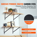 12 Pack Heavy Duty Floating Shelf Brackets 46 x 30.5cm Matte Black Steel Triangle Shelf Brackets 3mm Thick Wall Mount Shelving Brackets 72.6kg Capacity
