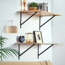 12 Pack Heavy Duty Floating Shelf Brackets 46 x 30.5cm Matte Black Steel Triangle Shelf Brackets 3mm Thick Wall Mount Shelving Brackets 72.6kg Capacity